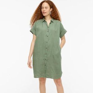 J. Crew Relaxed-fit short-sleeve Baird McNutt Irish linen shirtdress (green)